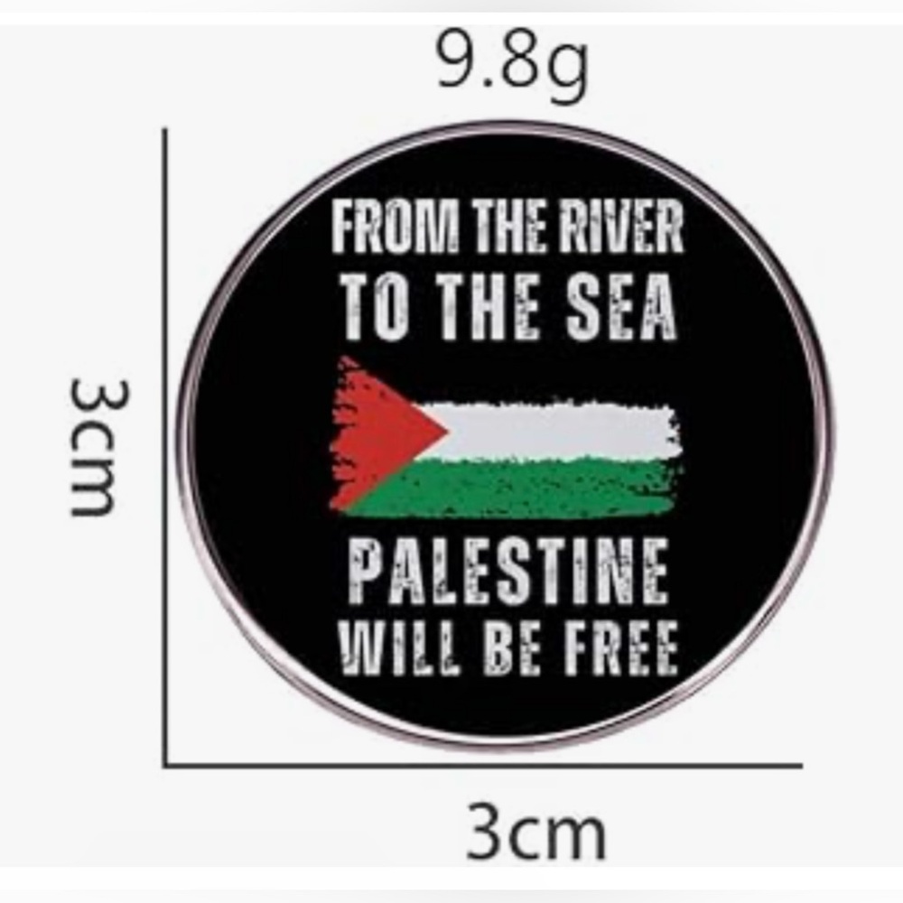 From the River To the Sea Palestine Will Be Free Enamel Pin Palestine Flag Brooc - Picture 2 of 5